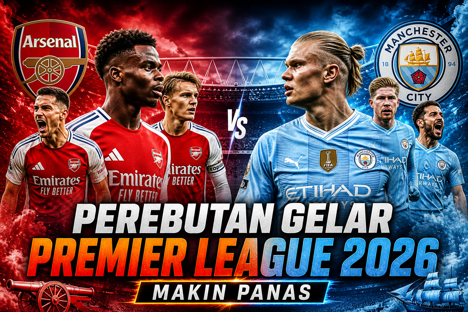 Arsenal vs Manchester City: Perebutan Gelar Premier League 2026 Makin Panas
