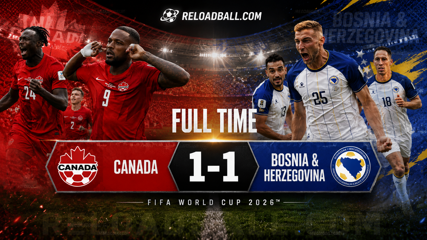 Kanada 1-1 Bosnia: Tuan Rumah Raih Poin Bersejarah