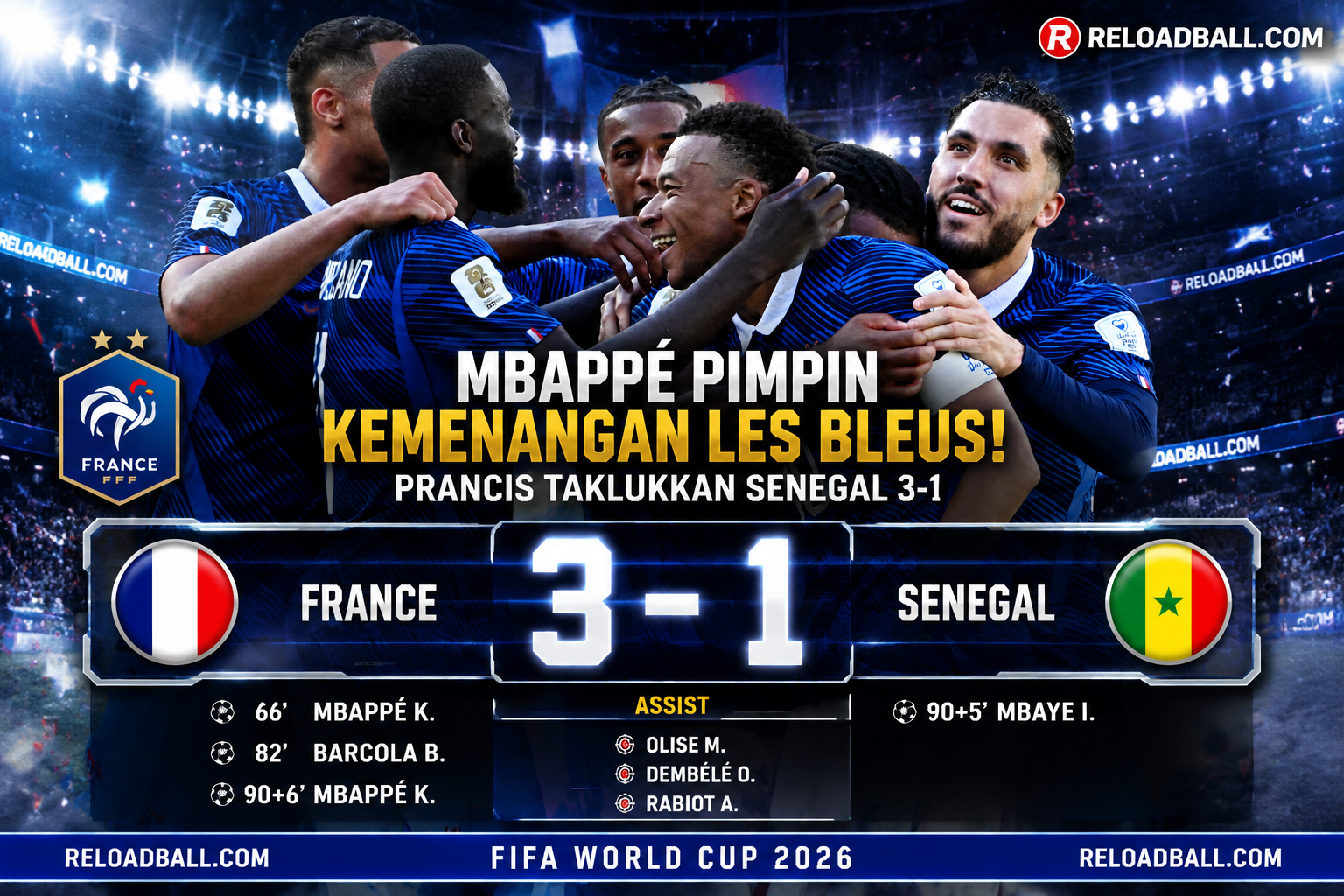 Hasil pertandingan prancis vs senegal ter update