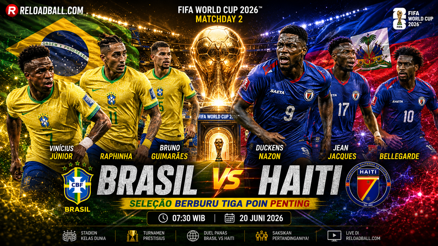 Brasil vs Haiti: Prediksi, Analisa dan Peluang Menang di Piala Dunia 2026