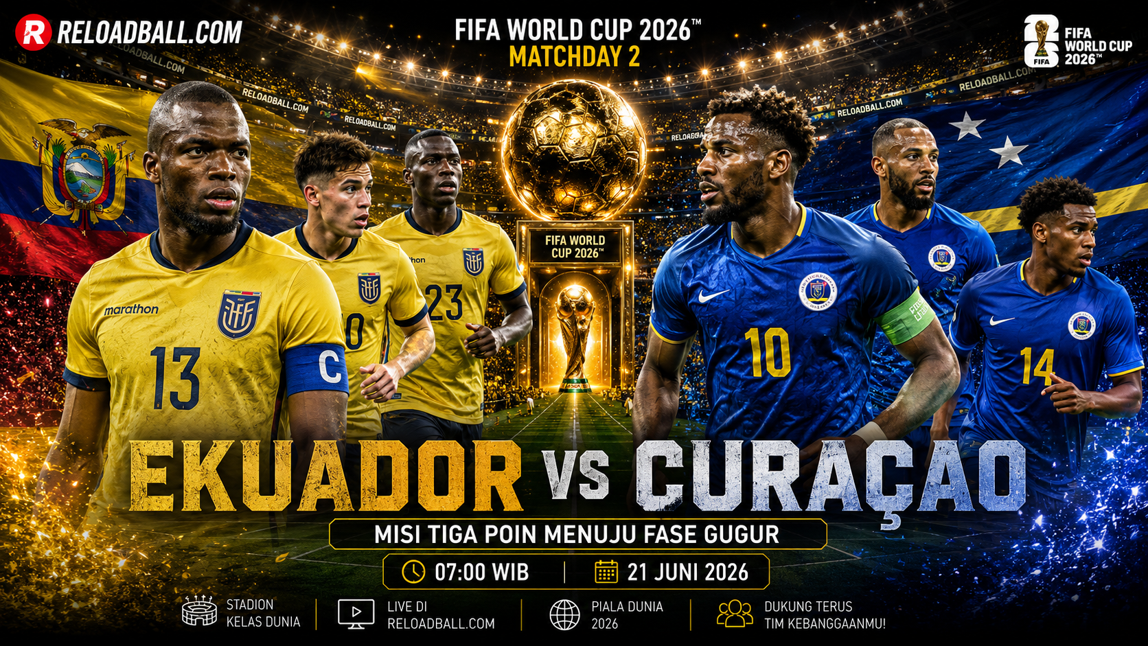 Ekuador vs Curaçao: Prediksi, Analisa Line Up dan Peluang Menang di Piala Dunia 2026