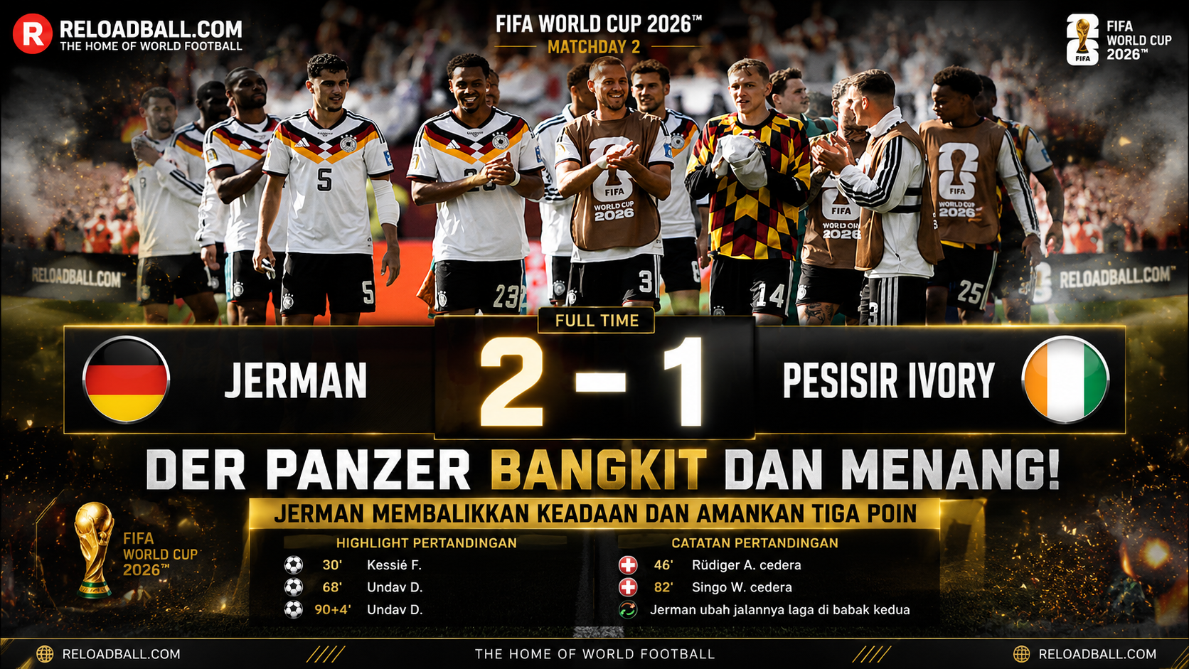 Jerman 2-1 Pantai Gading: Brace Deniz Undav Bawa Der Panzer Menang Dramatis