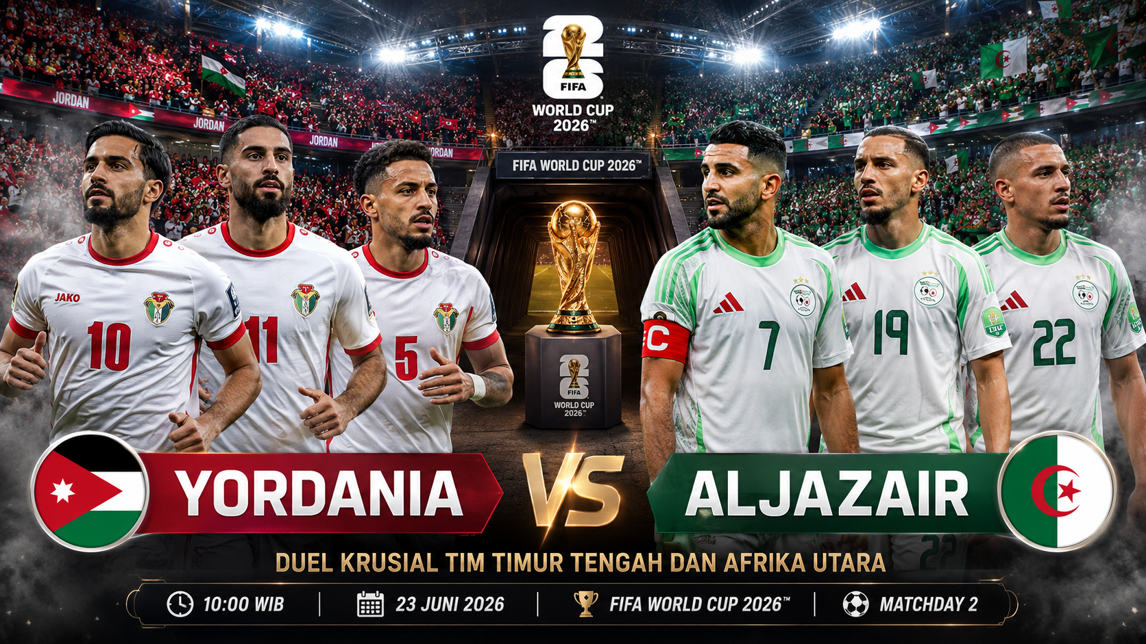 Yordania vs Aljazair: Prediksi, Analisa Taktik dan Duel Mahrez vs Al-Tamari di Piala Dunia 2026