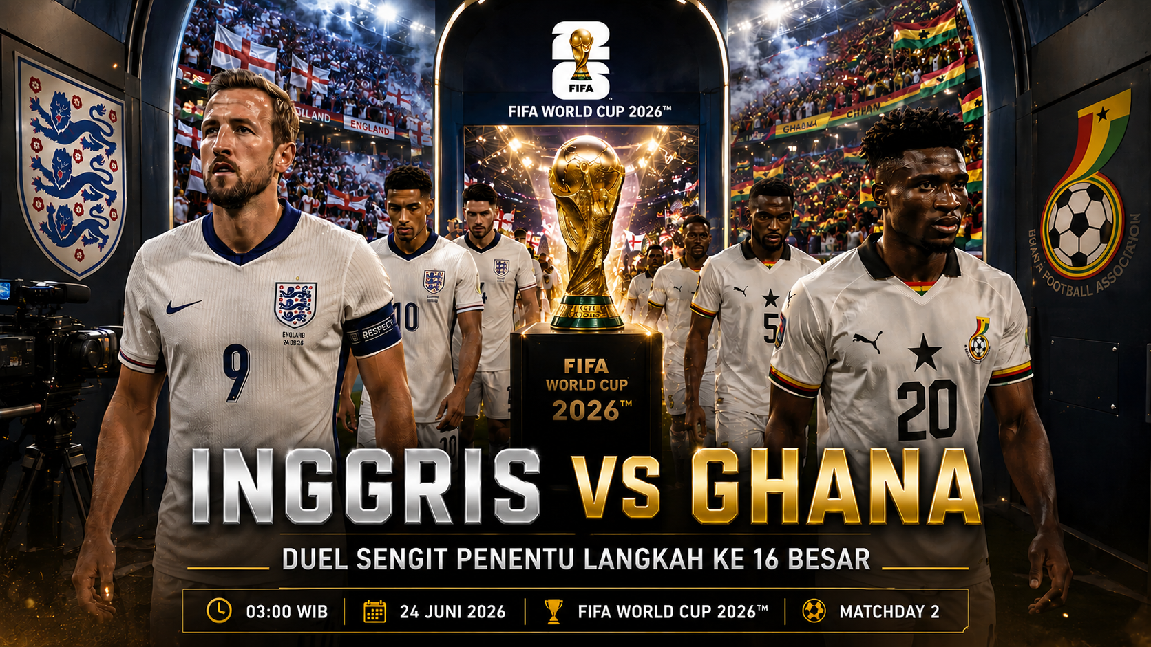 Inggris vs Ghana: Prediksi, Analisa Taktik dan Duel Kane-Bellingham di Piala Dunia 2026