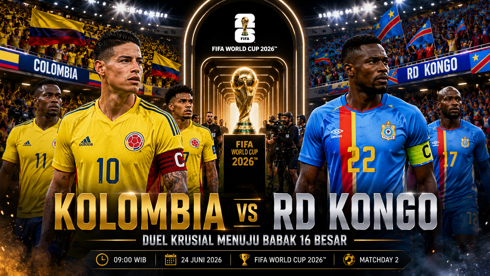 Kolombia vs RD Kongo: Prediksi, Analisa Taktik dan Duel Luis Díaz di Piala Dunia 2026