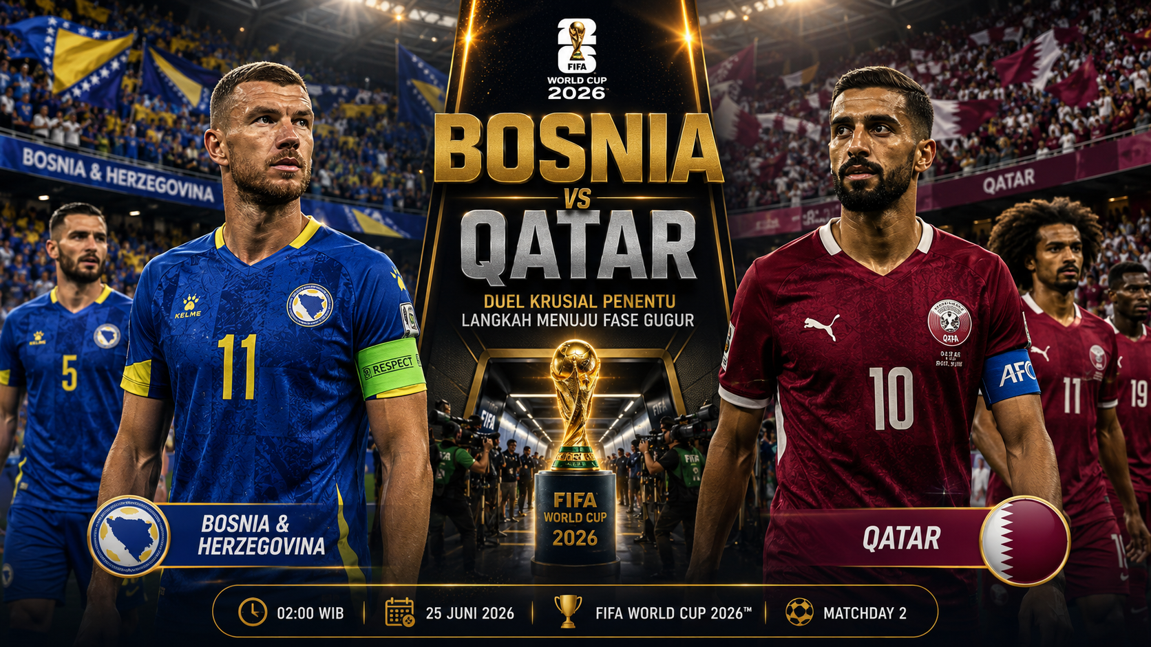 Bosnia vs Qatar: Prediksi, Analisa Taktik dan Duel Dzeko di Piala Dunia 2026