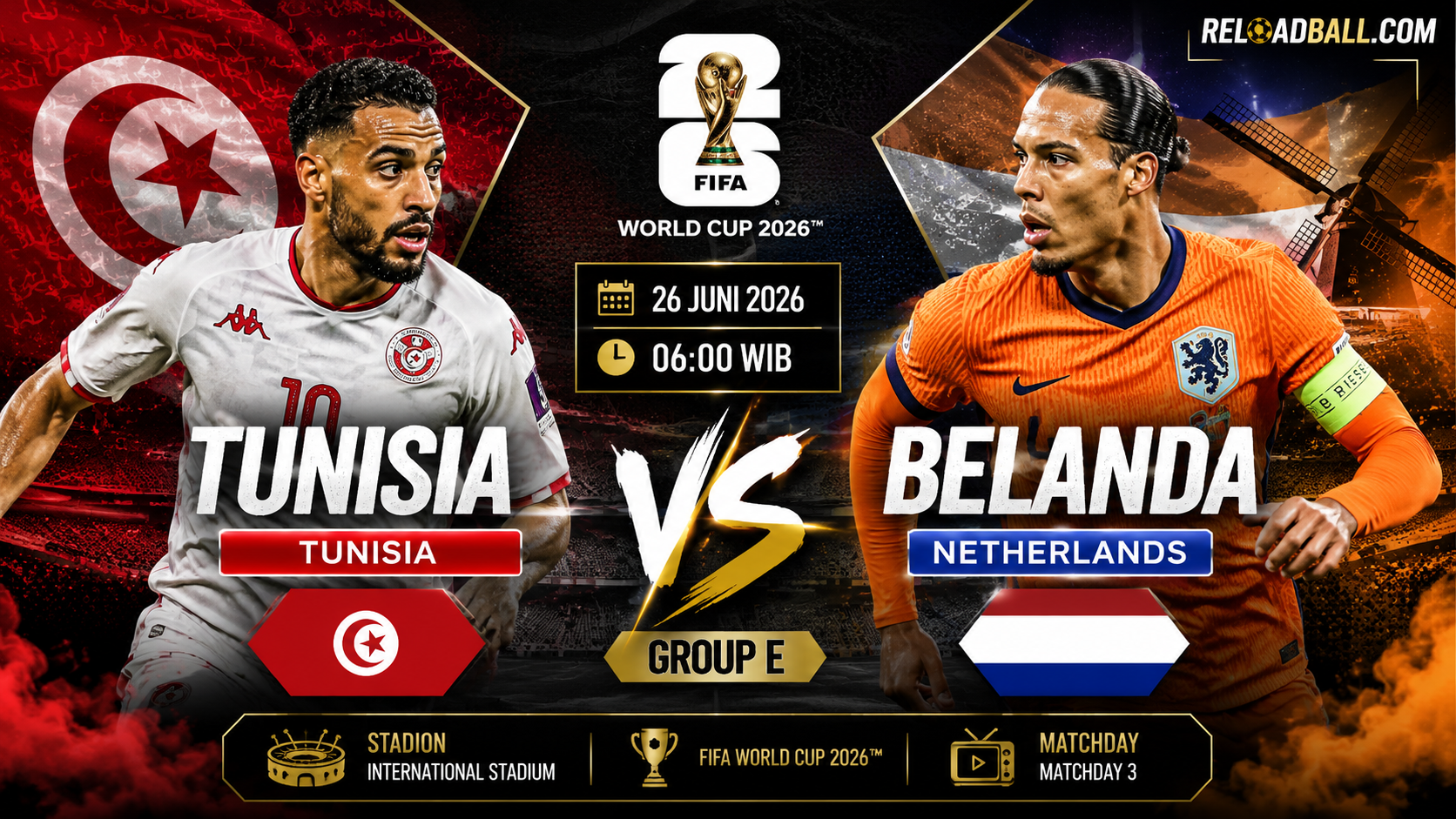 Tunisia vs Belanda: Prediksi Skor, Analisa Taktik dan Peluang Lolos Piala Dunia 2026