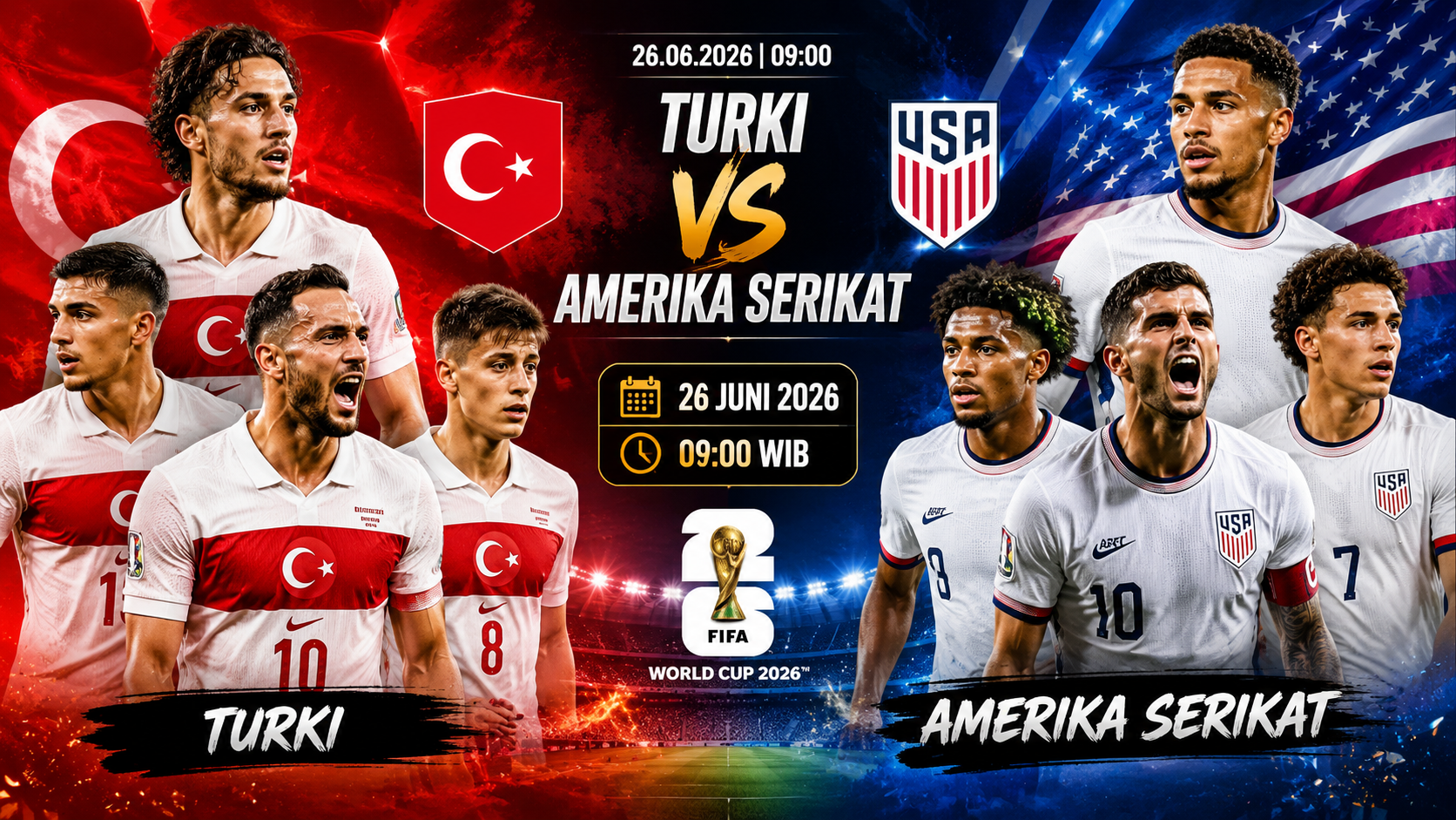 Turki vs Amerika Serikat: Prediksi Skor, Analisa Taktik dan Peluang Lolos Piala Dunia 2026