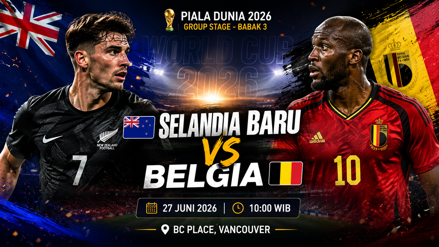 Selandia Baru vs Belgia: Prediksi Skor, Analisa Pertandingan dan Peluang Lolos Piala Dunia 2026