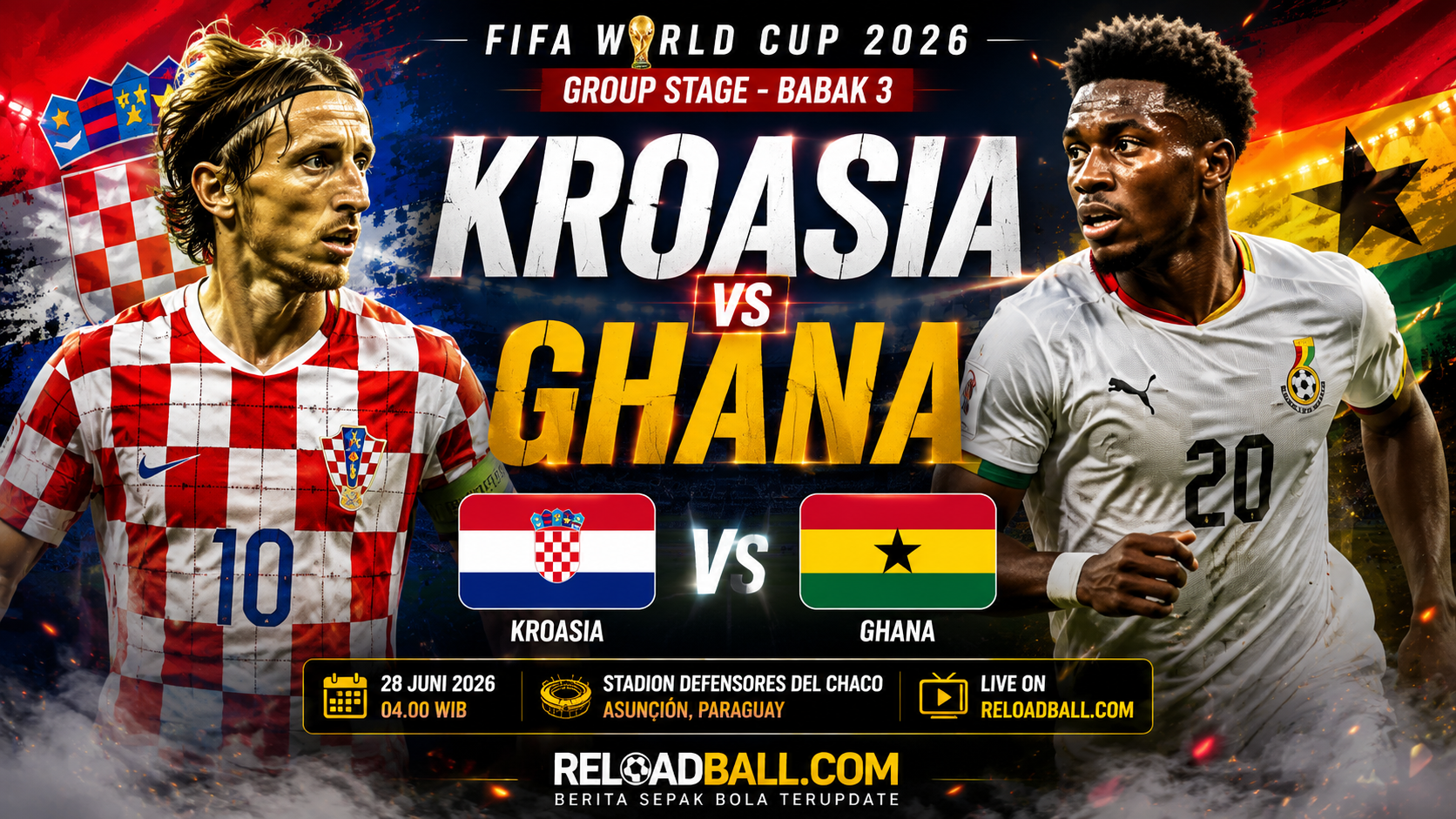 Kroasia vs Ghana: Prediksi Skor, Susunan Pemain dan Analisa Lengkap Piala Dunia 2026